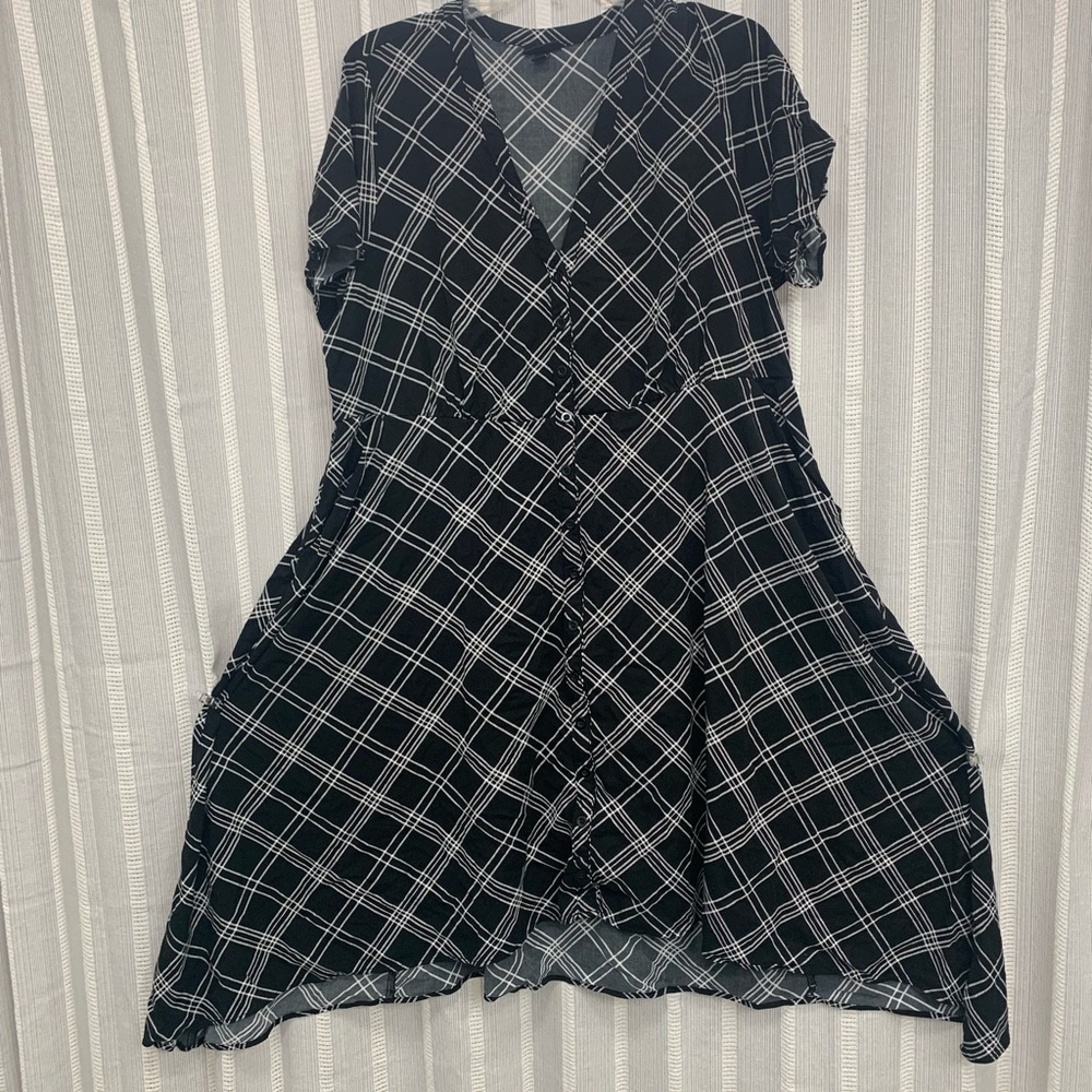 Torrid Black White Plaid Dress Size 3 Plus Size